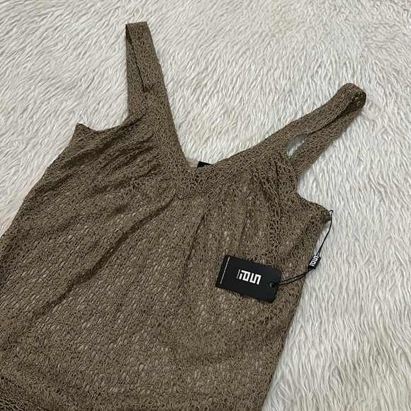 Brown stretchy lace tank top size 6 new with tag - Picture 2 of 10